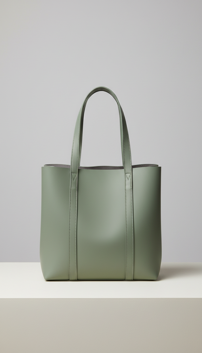 Minimalist Women's Leather Tote With Structured Base