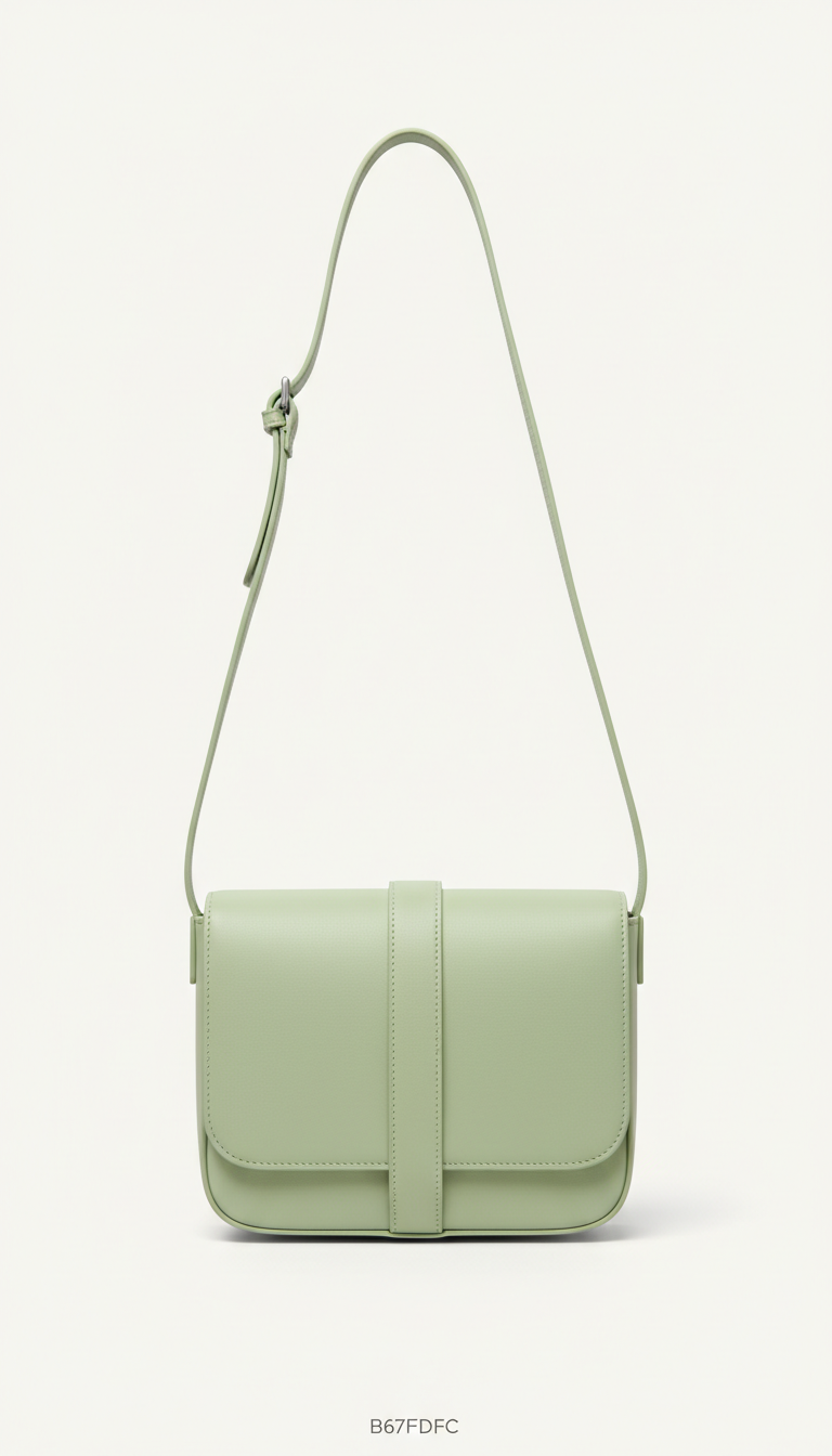 Light Green Crossbody Bag With Adjustable Strap